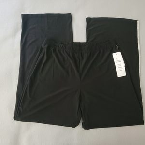 MSK Womens Evening Wide Leg Pants Black Pull On Elastic Stretch Split L New